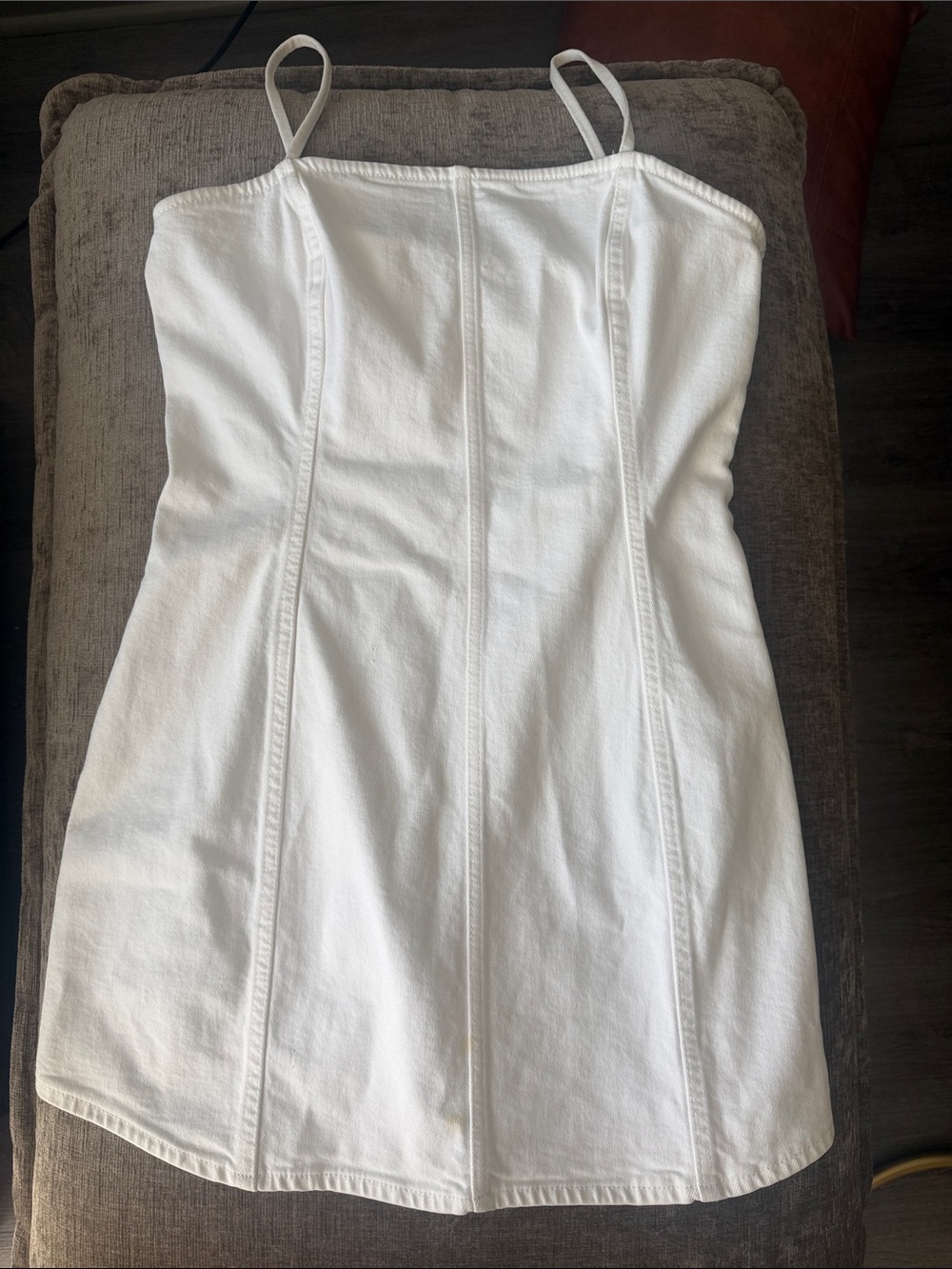 Zara White Spaghetti-Strap Mini Dress